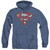 Superman Ripped And Shredded Adult Heather Hoodie Sweatshirt Royal Blue