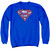 Superman Ripped And Shredded Adult Crewneck Sweatshirt Royal Blue