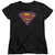 Superman SM Neon Distress Logo Women's T-Shirt Black