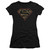Superman Colored Shield Junior Women's Sheer T-Shirt Black