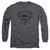 Superman Scrolling Shield Adult Long Sleeve T-Shirt Charcoal