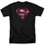 Superman War Torn Shield Adult 18/1 T-Shirt Black