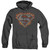 Superman Iron Fire Shield Adult Heather Hoodie Sweatshirt Black