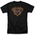 Superman Iron Fire Shield Adult 18/1 T-Shirt Black