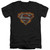 Superman Iron Fire Shield Adult V-Neck T-Shirt Black