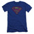 Superman Tattered Shield Premuim Canvas Adult Slim Fit 30/1 T-Shirt Royal Blue
