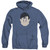 Superman Supes Head Adult Heather Hoodie Sweatshirt Royal Blue