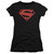 Superman 52 Red Block Junior Women's Sheer T-Shirt Black