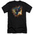 Superman Blasting Through Premium Canvas Adult Slim Fit 30/1 T-Shirt Black