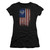 Superman Old Glory Shield Junior Women's Sheer T-Shirt Black