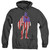 Superman Flag Silhouette Adult Heather Hoodie Sweatshirt Black