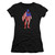 Superman Flag Silhouette Junior Women's Sheer T-Shirt Black