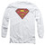 Superman Airbrush Shield Adult Long Sleeve T-Shirt White