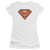 Superman Airbrush Shield Junior Women's Sheer T-Shirt White