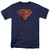 Superman Rusted Shield Adult 18/1 T-Shirt Navy