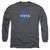 NASA Meatball Logo Distressed Adult Long Sleeve T-Shirt Charcoal