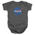 NASA Meatball Logo Distressed Baby Onesie T-Shirt Charcoal