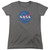 NASA Meatball Logo Distressed Women's T-Shirt Charcoal