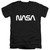 NASA Worm Logo Adult V-Neck T-Shirt Black