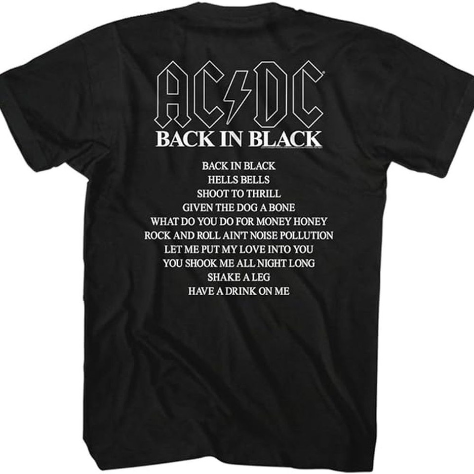 T-Shirt AC/DC Back In Black - Taille M Homme - Noir - Occasion Très Bon État