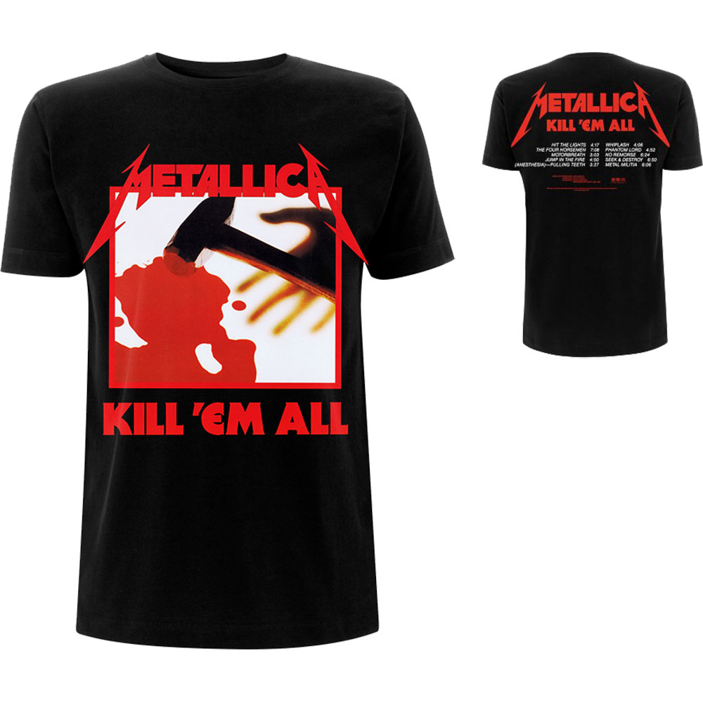 Metallica Unisex T-Shirt Kill 'Em All Tracks (Back Print