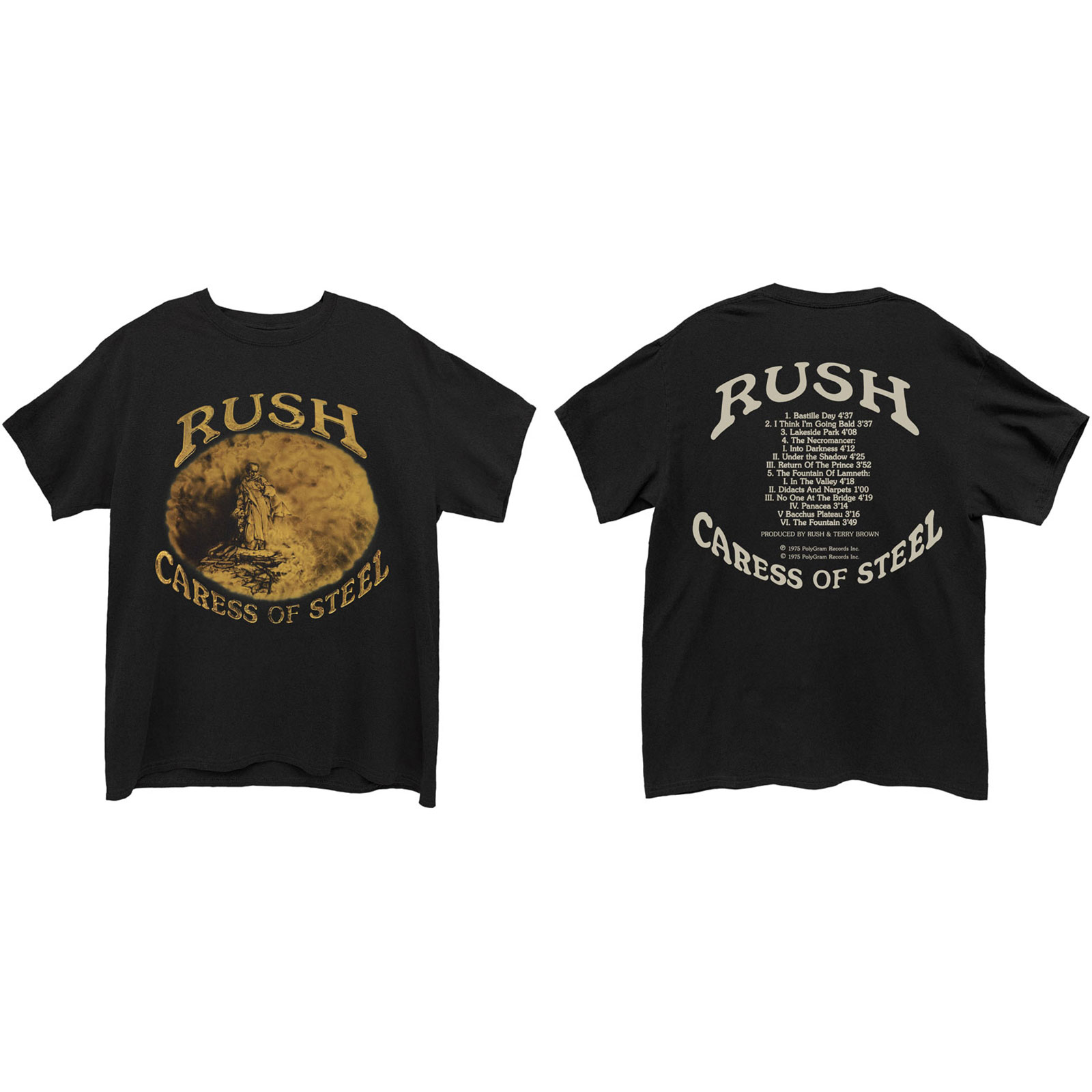 Rush Unisex T-Shirt Caress of Steel (Back Print)