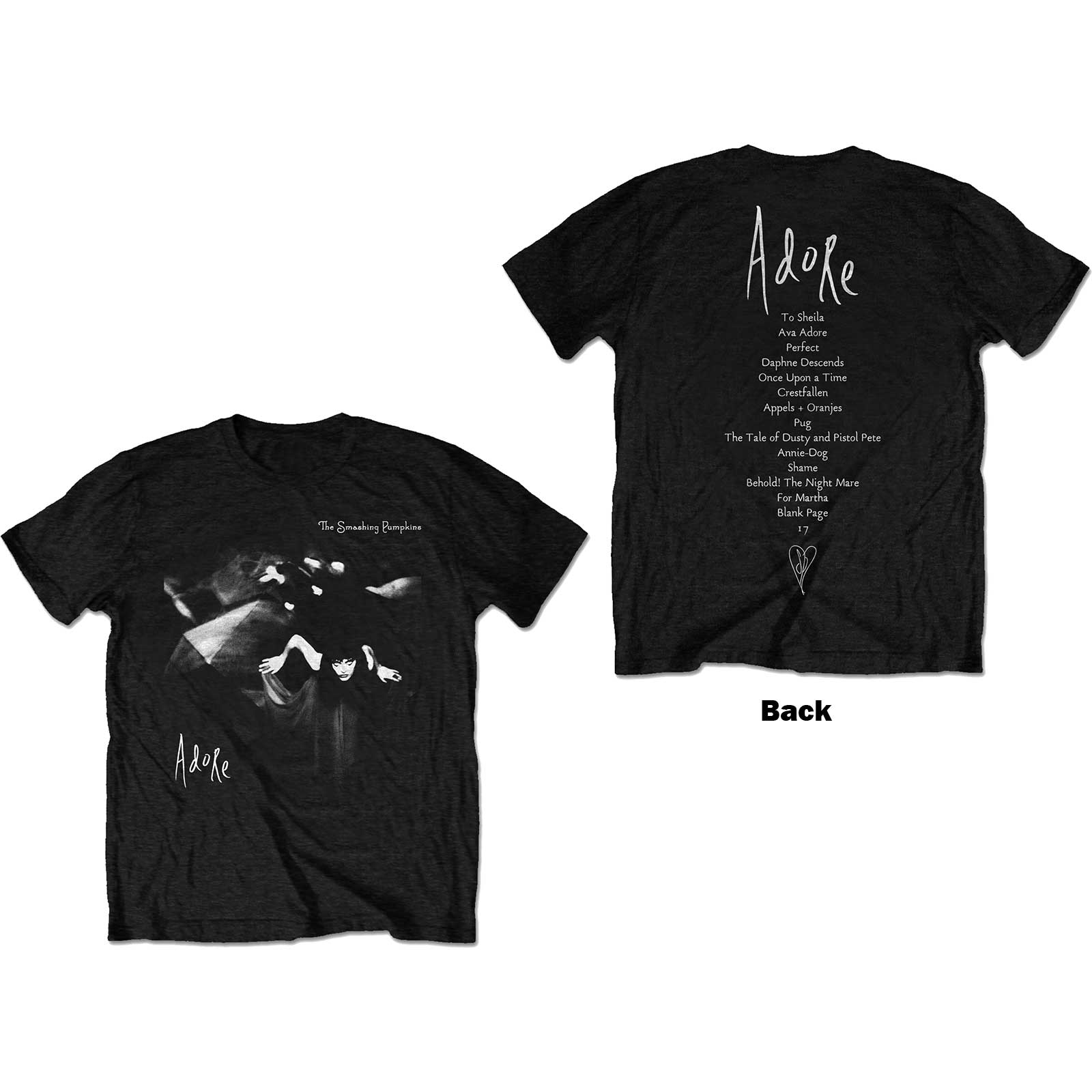 T-Shirt The Smashing Pumpkins 'Adore' - Noir, Neuf Avec étiquettes, Officiel - Taille SMPTS12MB