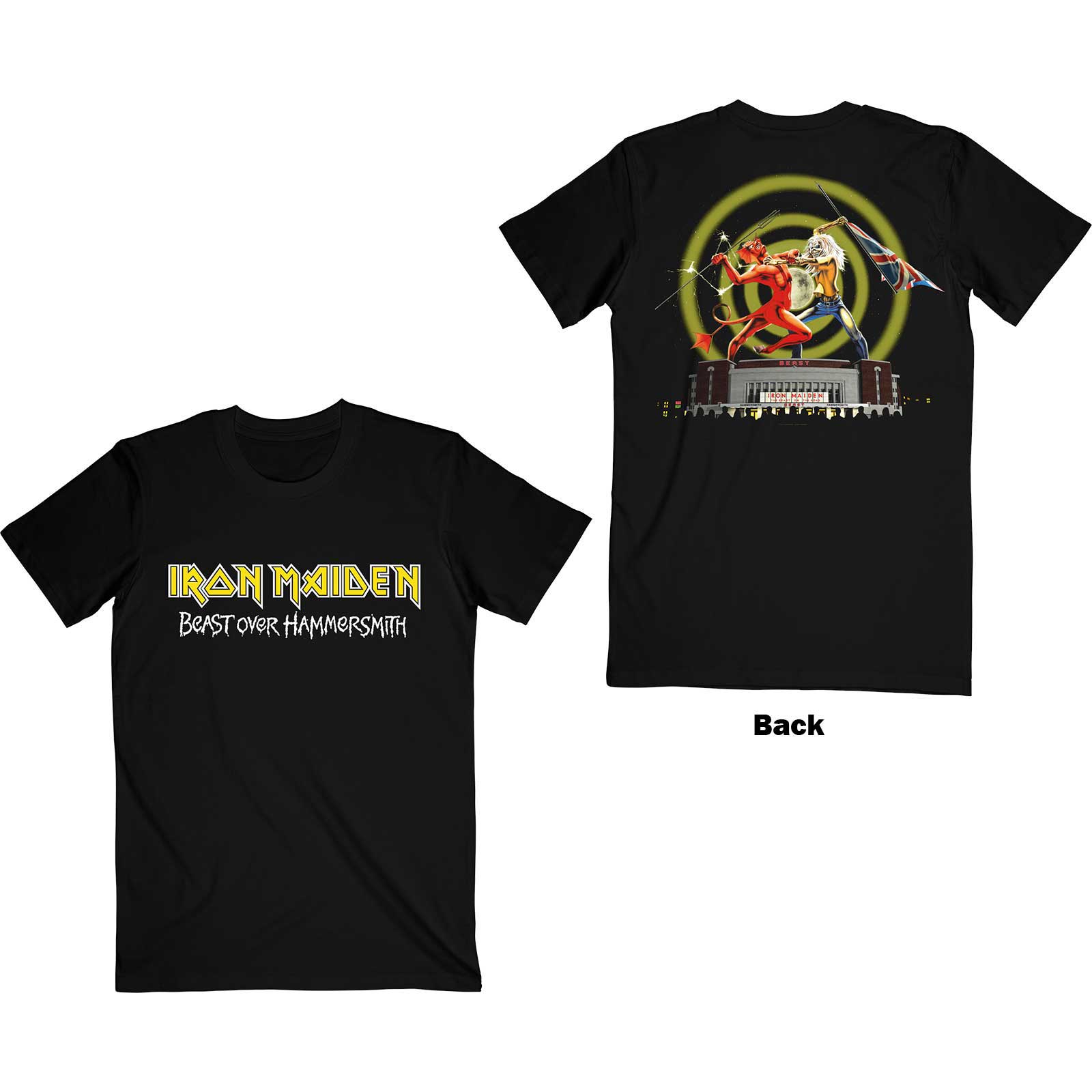 Iron Maiden Unisex T-Shirt Beast Over Hammersmith Eddie & Devil