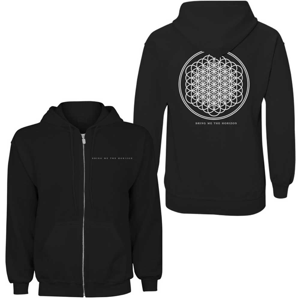 Bring Me The Horizon Unisex Zipped Hoodie Sweatshirt Flower of