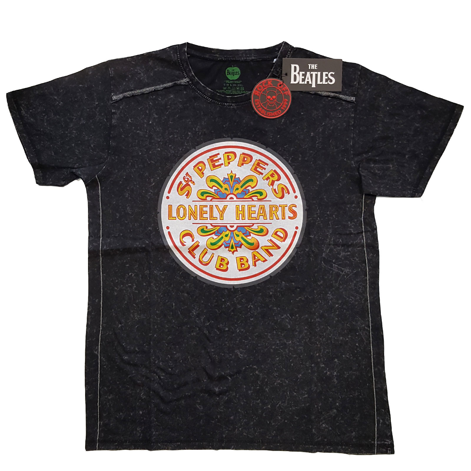 The Beatles Unisex T-Shirt Sgt Pepper Drum (Wash Collection) Black