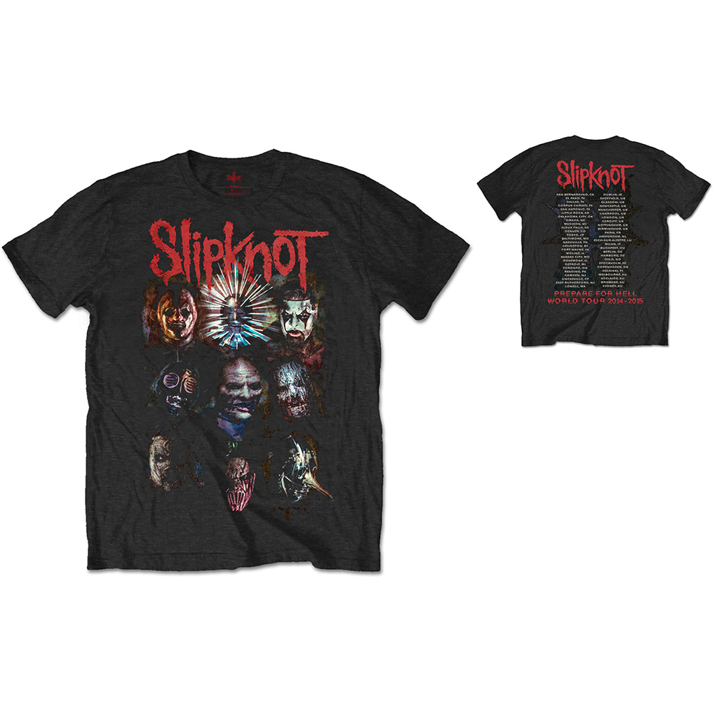 Slipknot Unisex T-Shirt Prepare for Hell 2014-2015 Tour (Back Print)