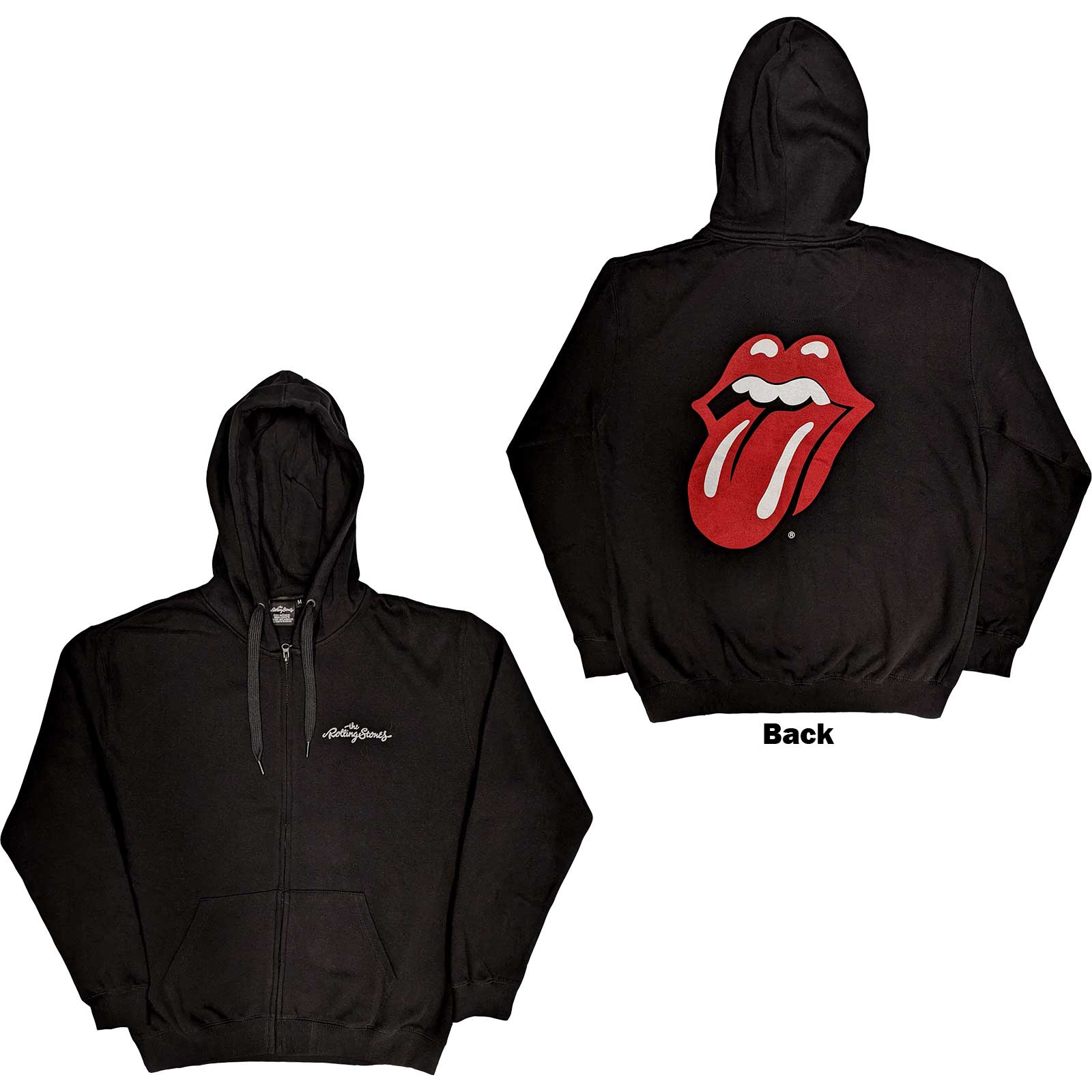 The Rolling Stones LICK ジップアップジャケット 黒 美品 Rolling Stones Unisex Zipped Hoodie Sweatshirt Logo & Tongue (Back