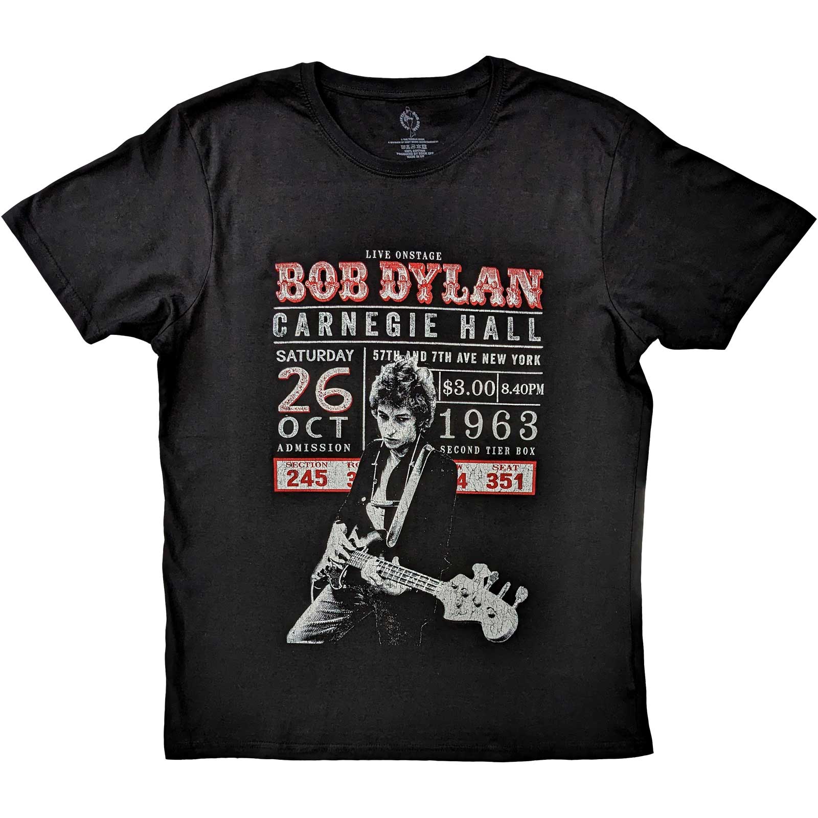 Bob Dylan Unisex T-Shirt Carnegie Hall '63