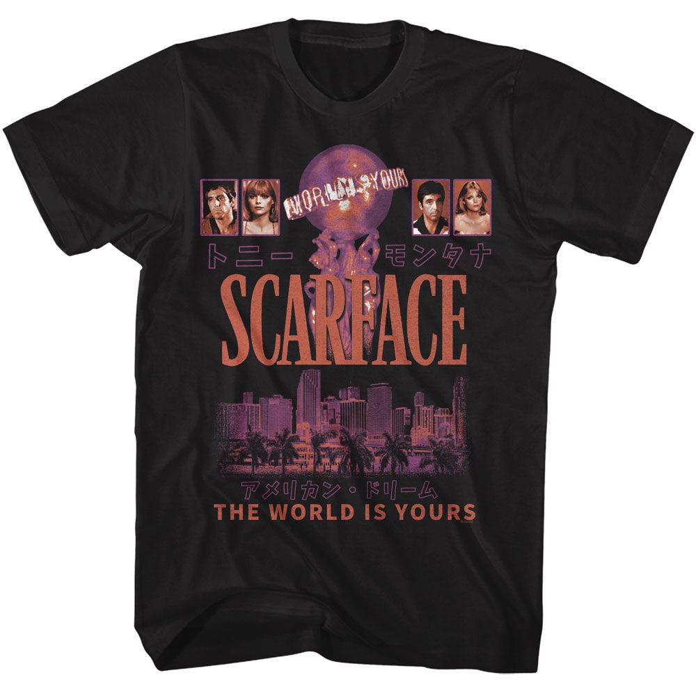 Scarface World Is Yours Poster Style Black T-Shirt
