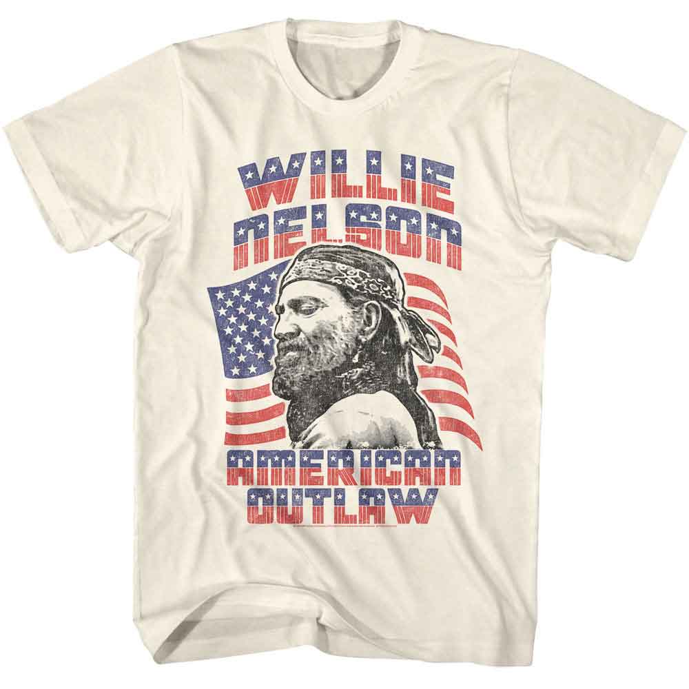 Willie Nelson Americana Outlaw Natural T-Shirt - Main Image