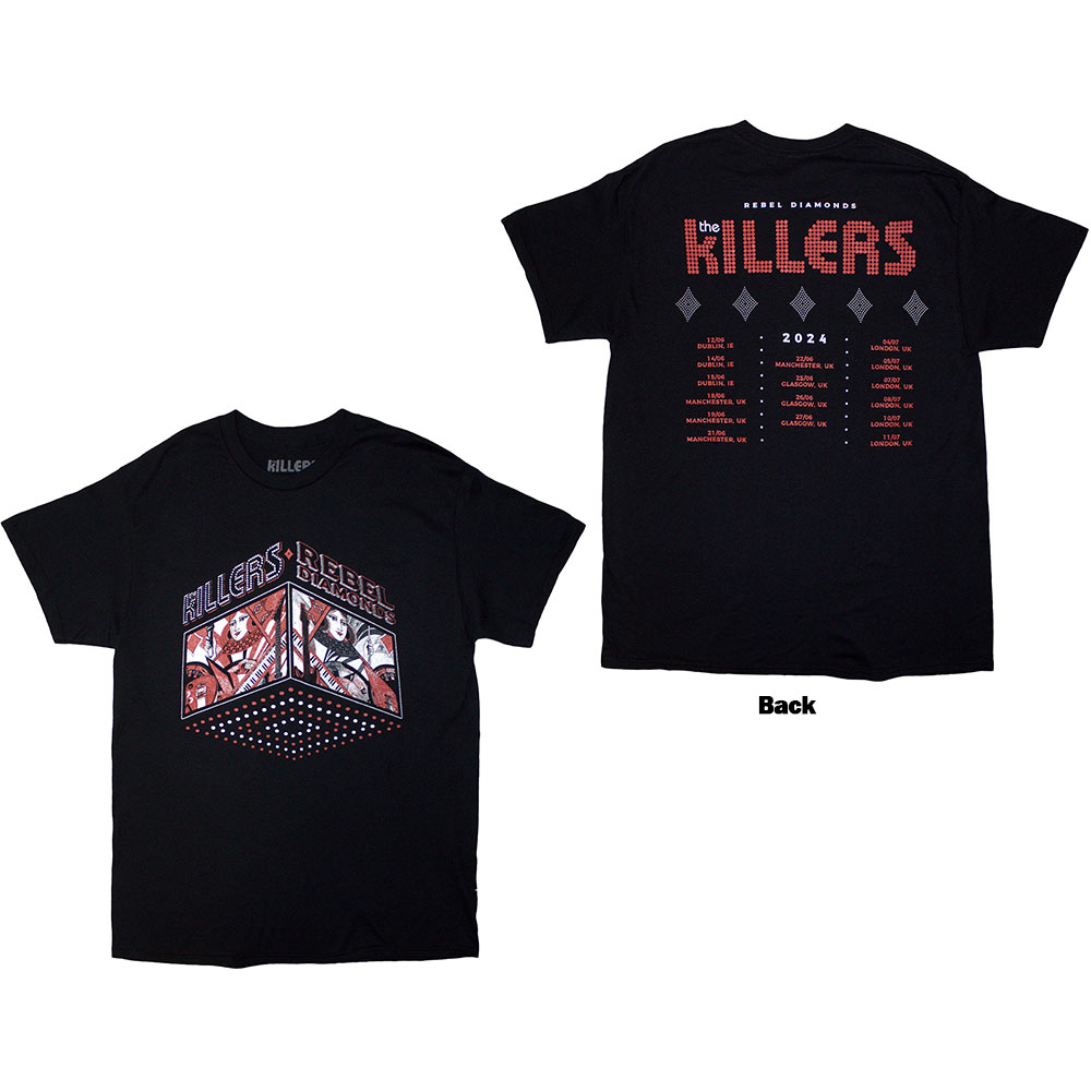 The Killers Unisex T-Shirt Tour '24 Rebel Diamonds (Black) (Back