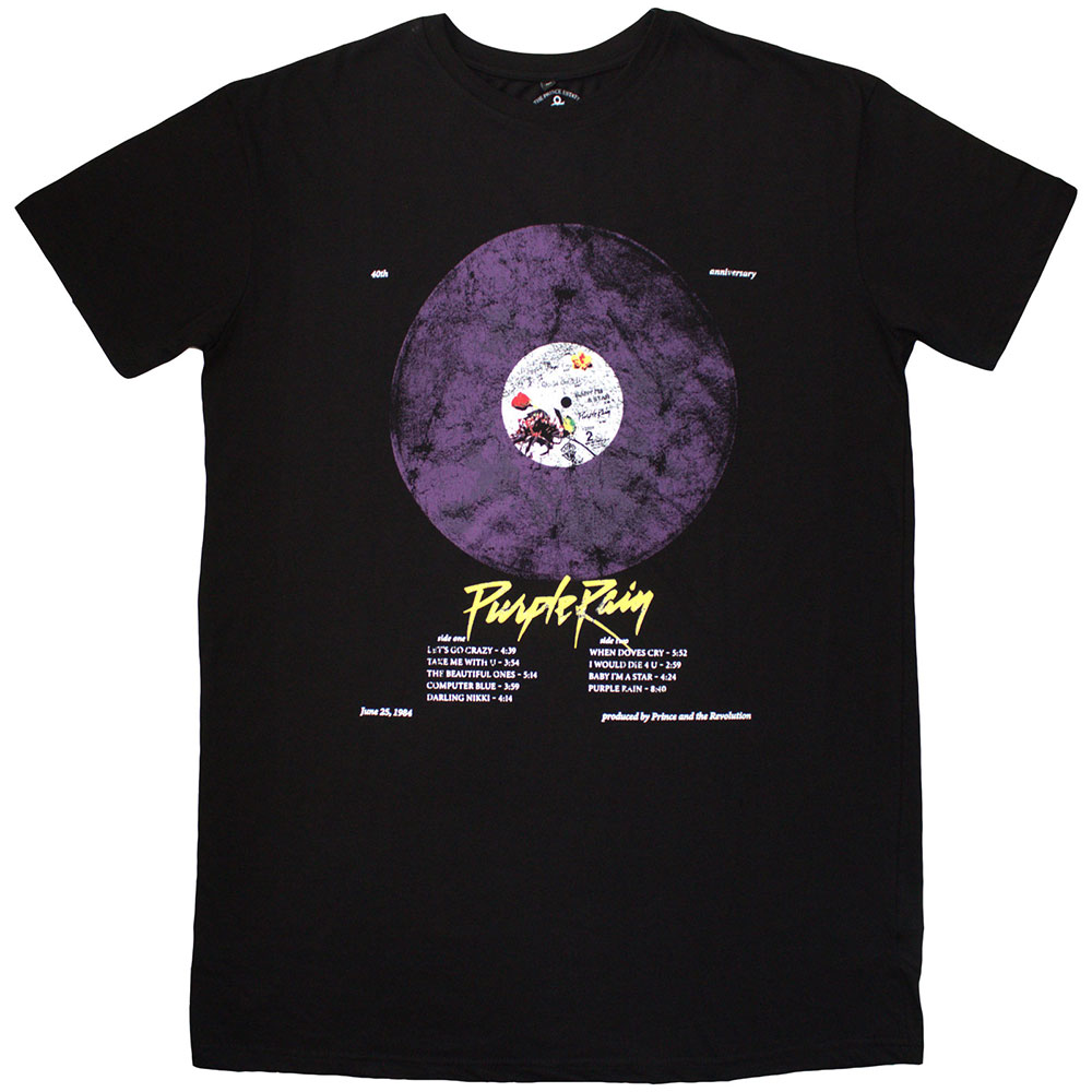 Prince Purple Rain Disc T Shirt Dress, S