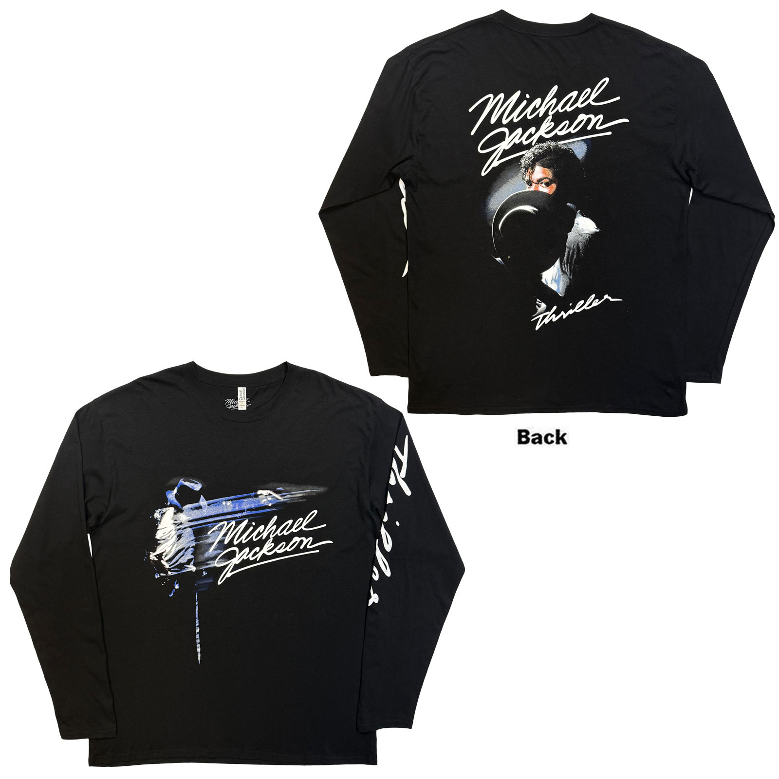Michael Jackson Unisex Long Sleeve T-Shirt Thriller / Hat Poses