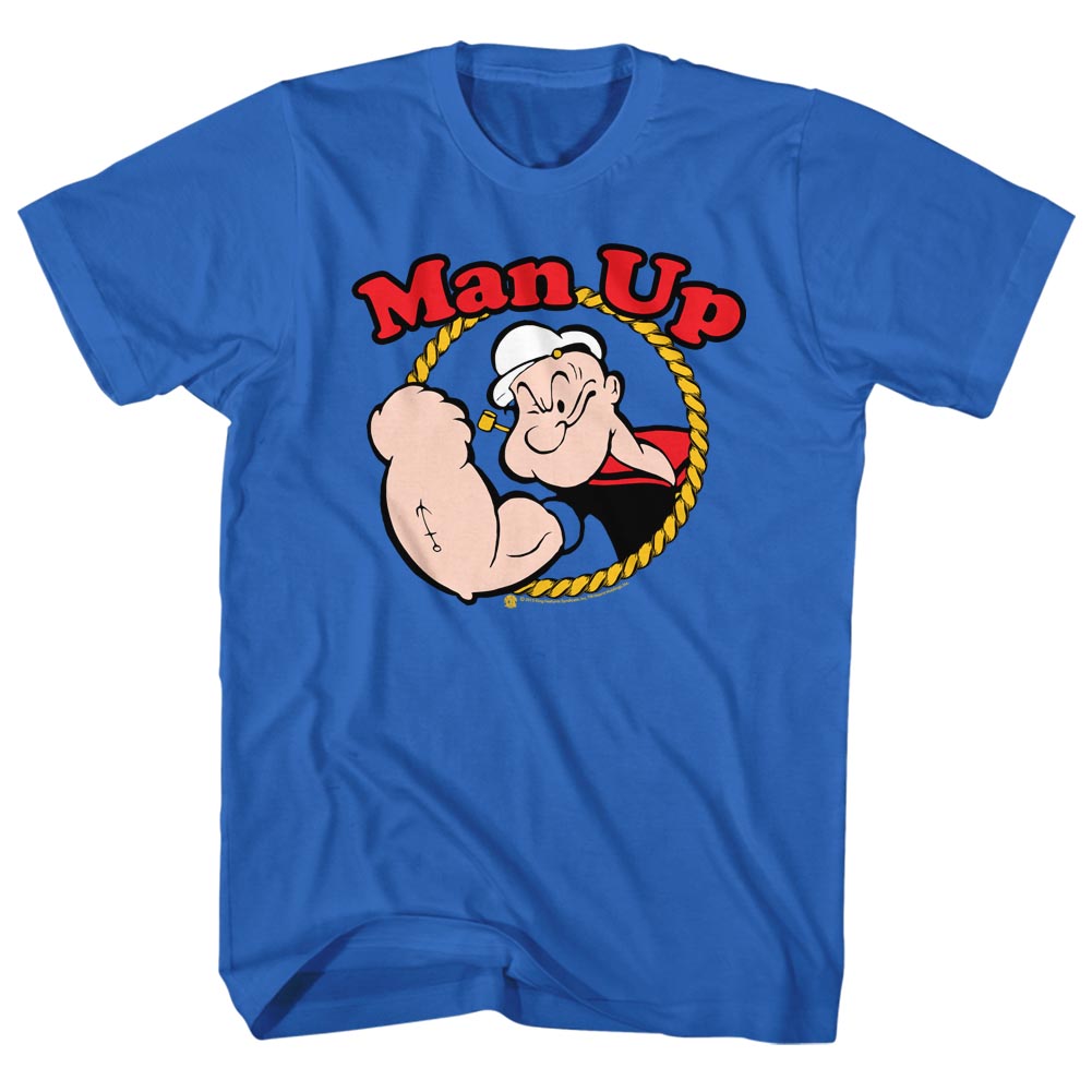 Popeye Man Up Royal Adult T-Shirt