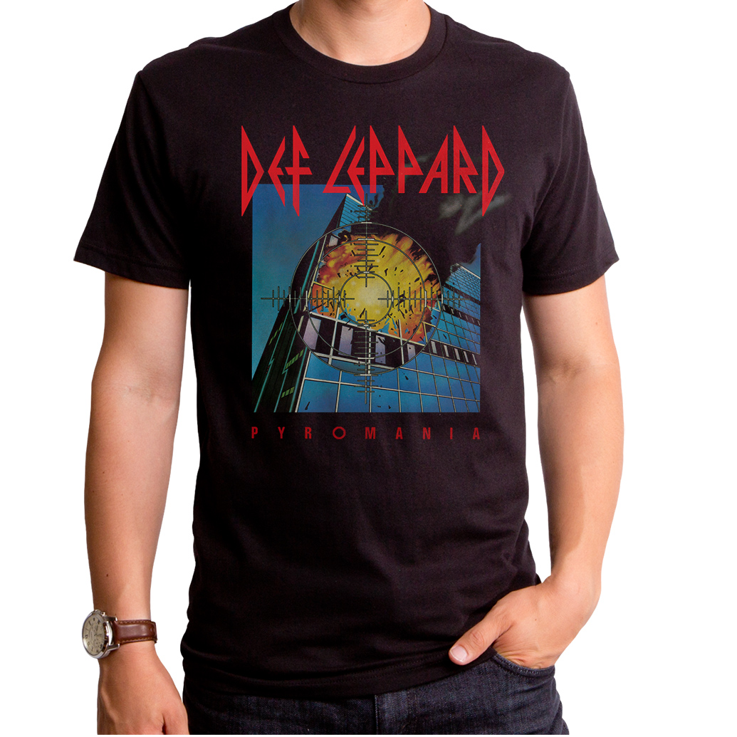 Def Leppard Pyromania Adult T-Shirt Black