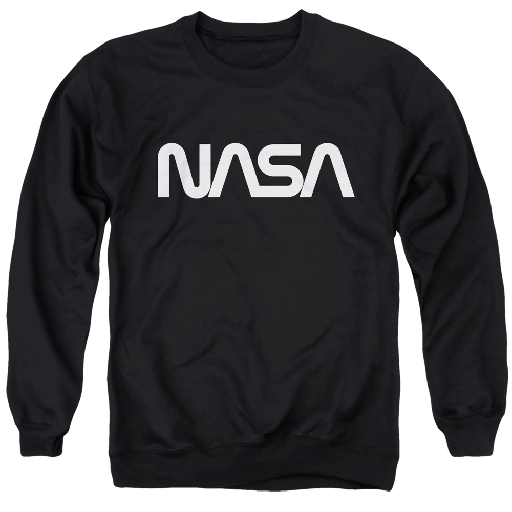 NASA Worm Logo Adult Crewneck Sweatshirt Black
