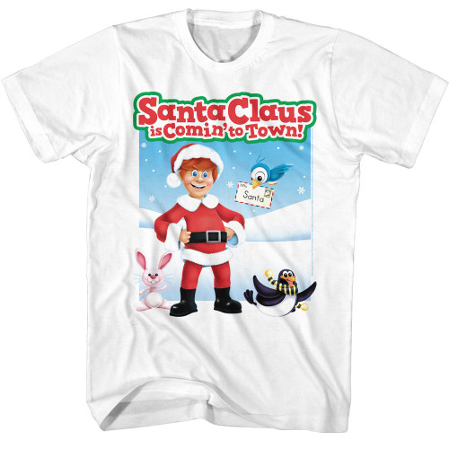 Santa Claus Is Comin' To Town Santa Characters White T-Shirt