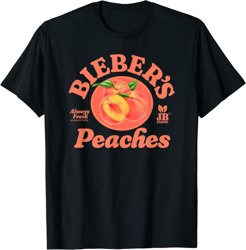 Justin Bieber Official Bieber's Peaches Black TShirt