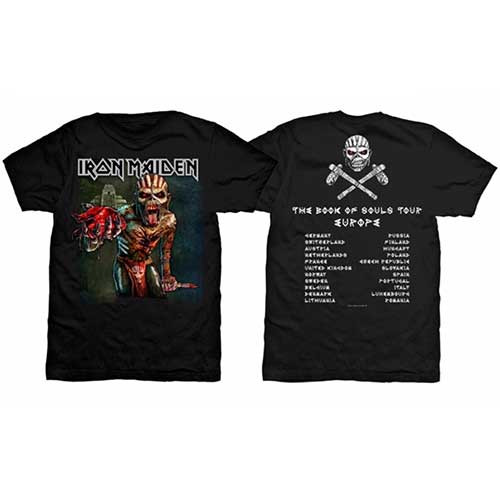 Iron Maiden Unisex T-Shirt The Book of Souls European Tour V.1