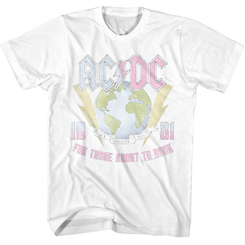 AC/DC Earth For Those About To Rock White T-Shirt