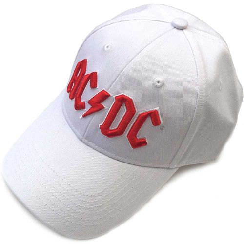 AC/DC Unisex Baseball Hat Cap Red Logo (White)