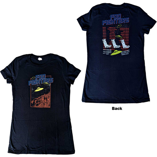 Foo Fighters Women's T-Shirt UFOS 2015 European Tour (Back Print