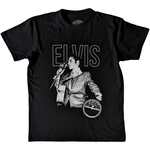 ELVIS VS JXL プリントTシャツ ブラック Sun Records Unisex T-Shirt Elvis Live Portrait