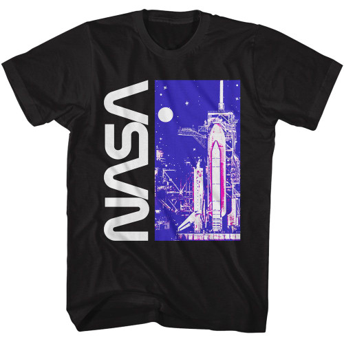 NASA Launch Pad Black Adult T-Shirt