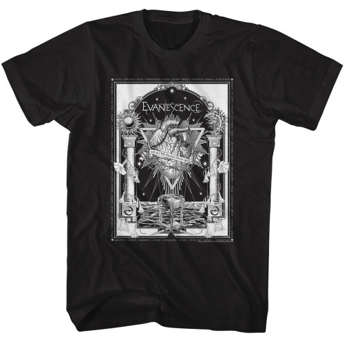 Evanescence Broken Pieces Heart Black T-Shirt